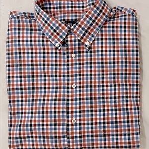 Jos A Bank Plaid Traveler Slim Fit Button Down Casual Shirt Size XL Checked Top